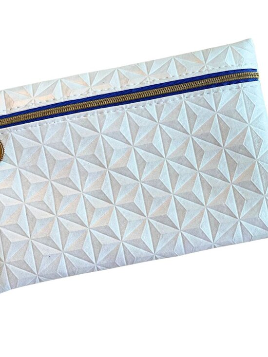 ipsy Handbags - Entire Closet $5! Ipsy "Epcot Ball" White Pearl Geometric Textured Shimmer